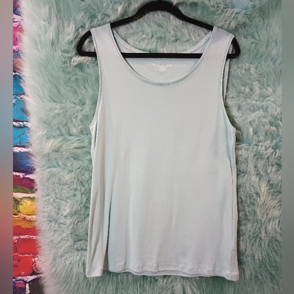 Croft & Barrow Blue Sleeveless Soft Tank Top Size XXL